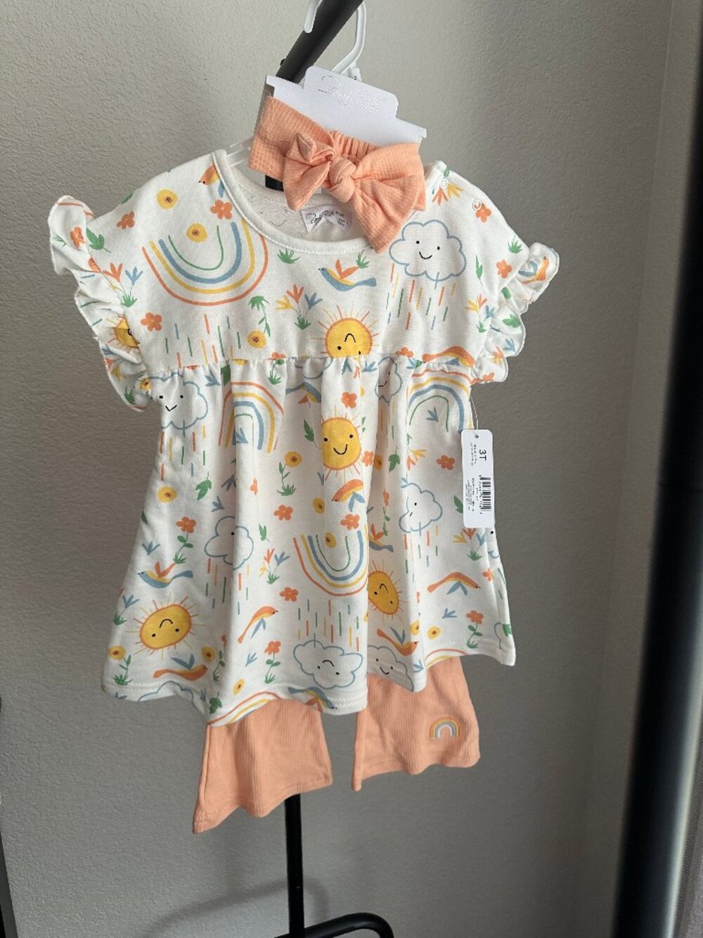 3T 3 piece outfit with headband